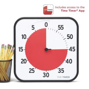 Time Timer Original 12 Inch 60-Minute Visual Countdown Timer with Dry Erase Card & App Access